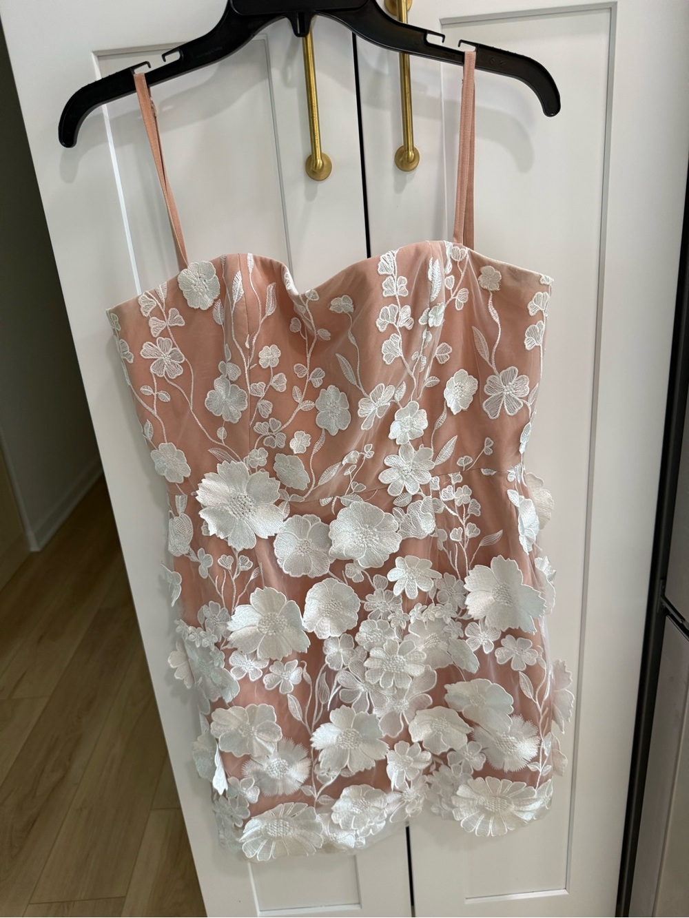 Floral Appliqué Mini Dress